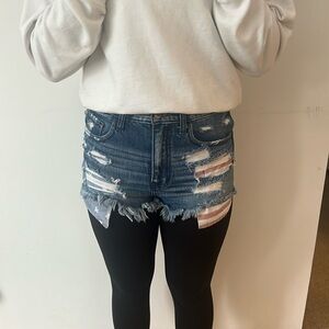 Jean shorts American flag